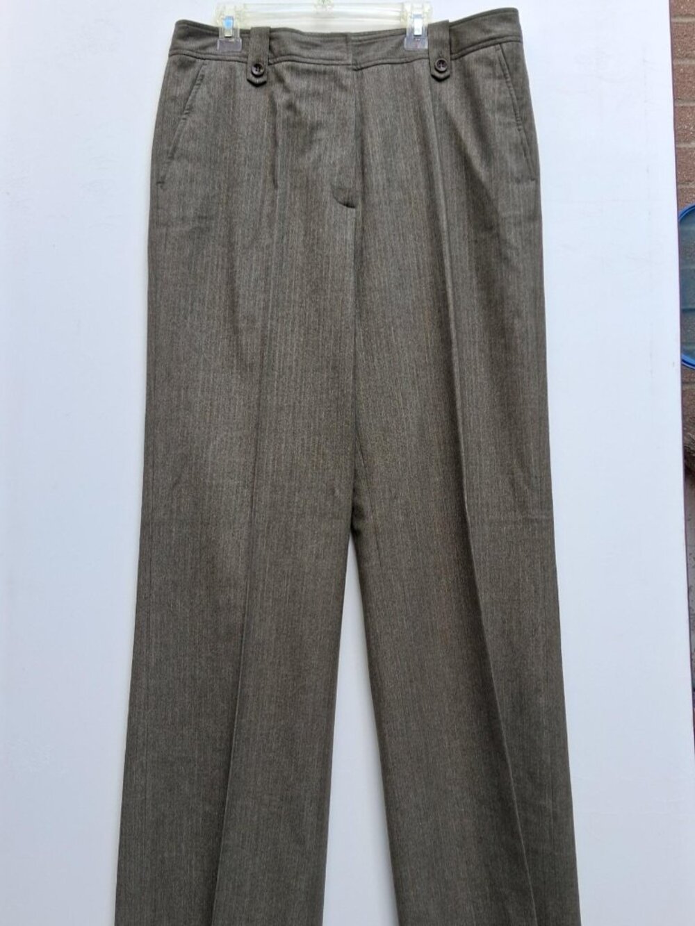 OLSEN Europe Anna wide-leg women's pants/dress trousers, grayish-sage (size M)